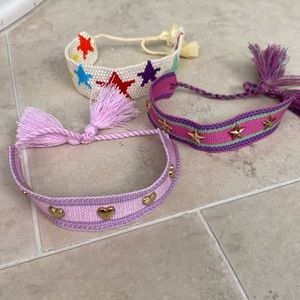 Trio of adjustable bracelets